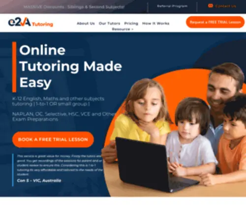 E2Atutoring.com.au(E2A Tutoring) Screenshot