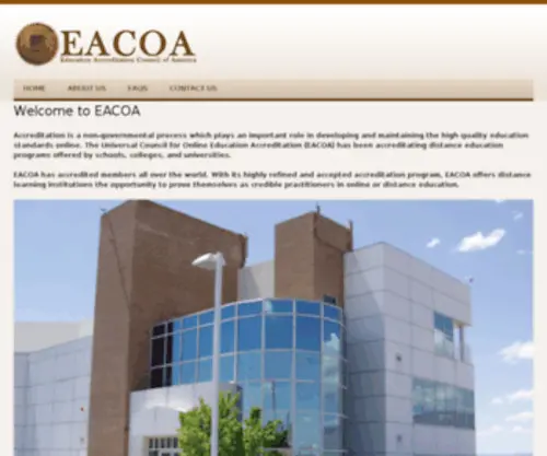 Eacoa.org(Education Accreditation Council of America) Screenshot
