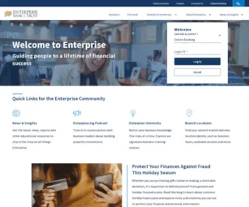 Eaglebankandtrust.com(Enterprise Bank & Trust Home) Screenshot