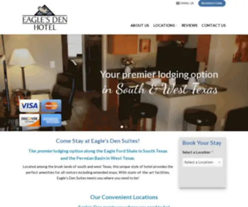 Eaglesdensuites.com(Extended Stay Hotels in South TX) Screenshot