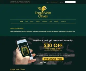 Eaglevaleolives.com.au(Australia's Home Grown Olive Oil for Cooking) Screenshot