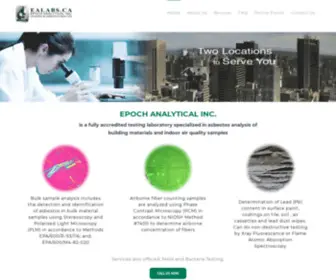 Ealabs.ca(Epoch Analytical Inc) Screenshot
