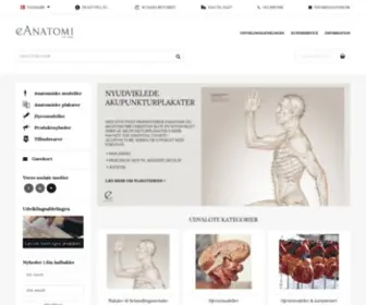 Eanatomi.dk(Anatomiske modeller I Anatomi plakater I eAnatomi) Screenshot