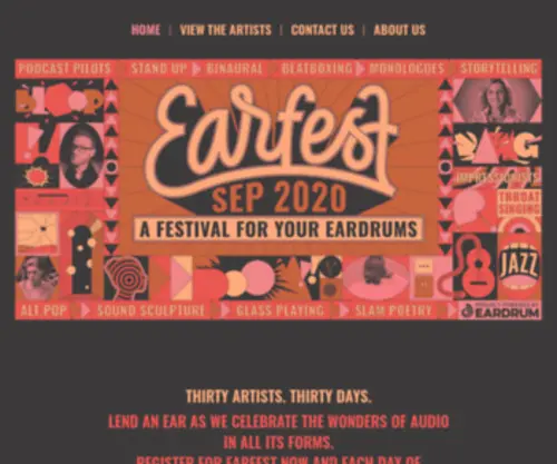 Earfestival.com(Earfest 2020 A festival for your eardrums) Screenshot