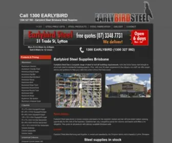 Earlybirdsteel.com.au(Earlybird Steel has a complete range of steel for all building requirements) Screenshot