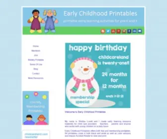 Earlychildhoodprintables.com(Early Childhood Printables) Screenshot