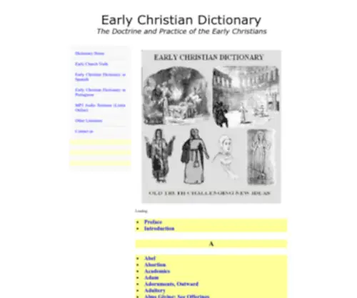 Earlychristiandictionary.com(Early Christian Dictionary) Screenshot