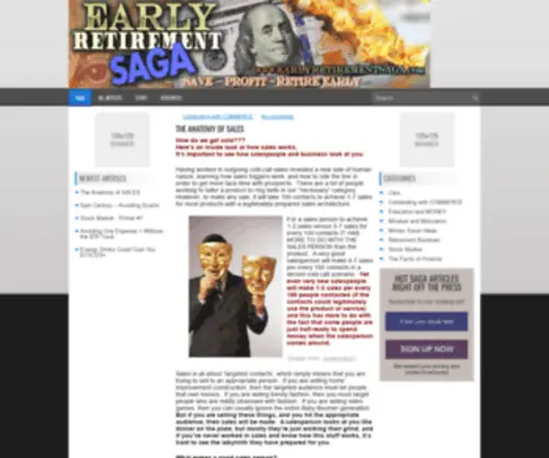 Earlyretirementsaga.com(Early Retirement Saga) Screenshot