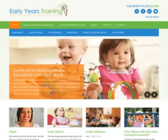 Earlyyearstraining.com.au(Specialising in childcare courses which include) Screenshot