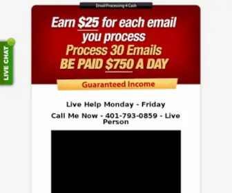 Earn25Today.com(Email Processing 4 Cash) Screenshot