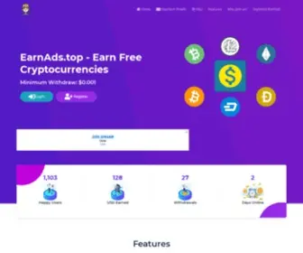 Earnads.top(Earn Free Cryptocurrencies) Screenshot