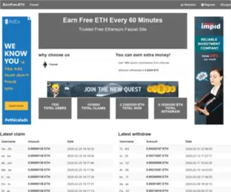 Earnfree-ETH.xyz(How to earn free eth) Screenshot