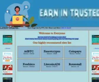 Earnintrusted.com(EARN IN TRUSTED Tabs) Screenshot