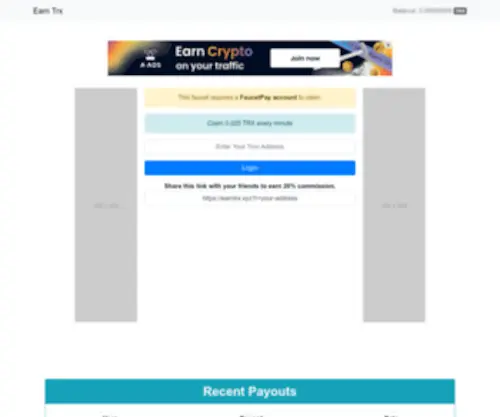 Earntrx.xyz(Earntrx) Screenshot