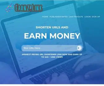 Earnz.link(Earn money on short links high cpm url shortener Highest Paying URL daily paying) Screenshot