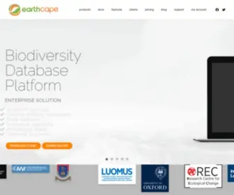 Earthcape.com(Biodiversity Database Platform) Screenshot