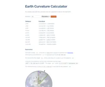 Earthcurvature.com(Earth Curvature Calculator) Screenshot