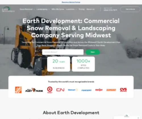 Earthdevelopmentinc.com(Commercial Snow Removal ❄️ Snow plowing service) Screenshot