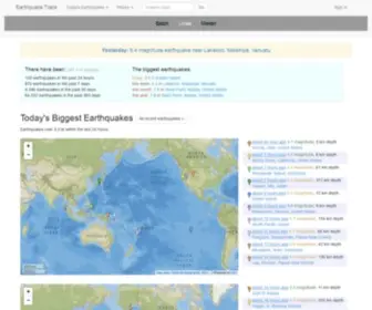 Earthquaketrack.com(Map of Earthquakes Today) Screenshot