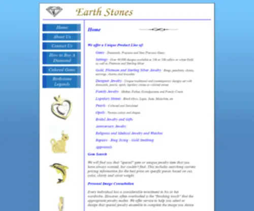 Earthstones.com(Earth Stones Jewelry) Screenshot