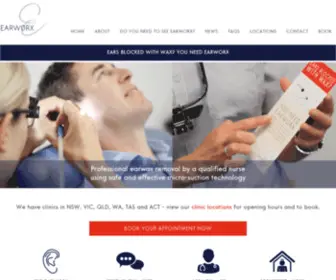 Earworx.com.au(Ear Wax Removal & Professional Ear Cleaning & Suction Clinic) Screenshot