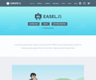 Easeljs.com(A suite of JavaScript libraries and tools designed for working with HTML5) Screenshot