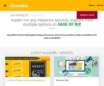 Easeofbiz.com(Ease Of Biz Ecommerce Startup B2B B2C Marketplace trademark angel fund venture capital) Screenshot