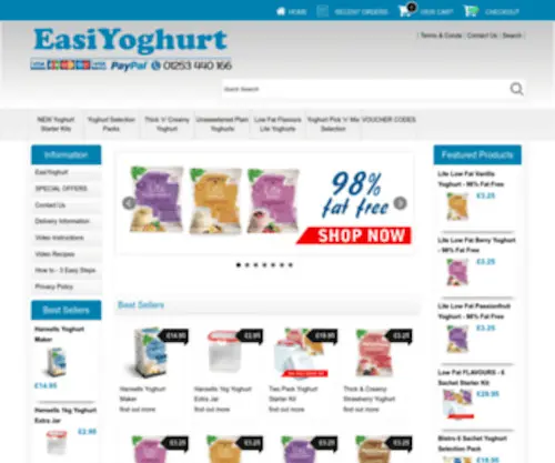 Easiyoghurt.co.uk(Home made yoghurts) Screenshot