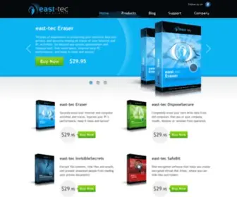 East-TEC.com(Privacy Protection and File & Disk Encryption Software) Screenshot