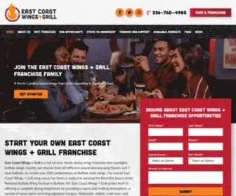 Eastcoastwingsfranchise.com(Start your own one of the fastest growing chicken hot wing franchise. East Coast Wings & Grill) Screenshot