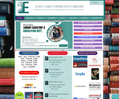 Eastlakelibrary.org(Library) Screenshot