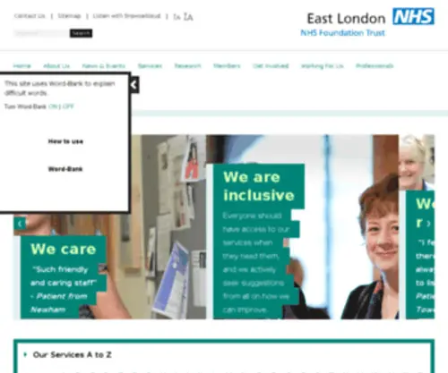 Eastlondon.nhs.uk(East London NHS Foundation Trust) Screenshot