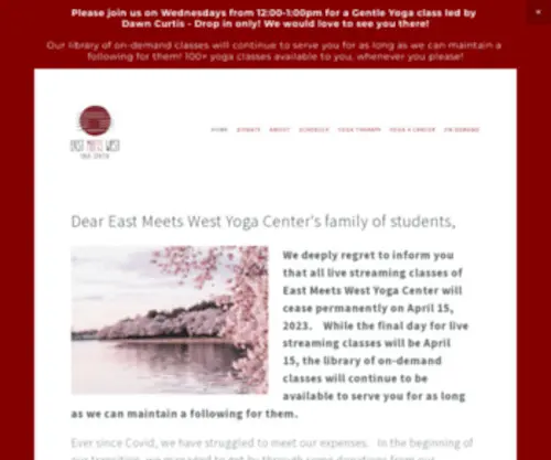Eastmeetswestcenter.com(East Meets West Yoga) Screenshot