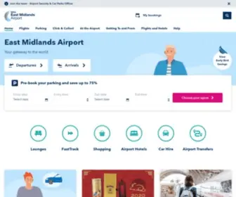 Eastmidlandsairport.com(Official website for East Midlands Airport) Screenshot