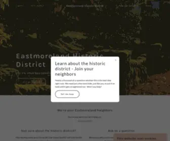 EastmorelandhistoriCDistrict.com(Eastmoreland Neighbors) Screenshot