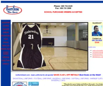 Eastsideteamsports.com(Create an Ecommerce Website and Sell Online) Screenshot