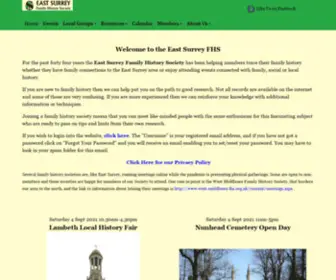 Eastsurreyfhs.org.uk(East Surrey Family History Society) Screenshot