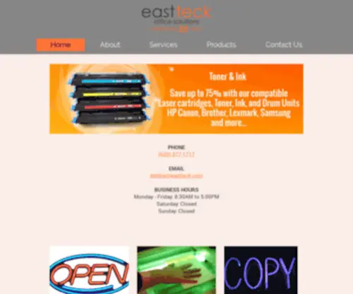 Eastteck.com(East-Teck Office Solutions) Screenshot