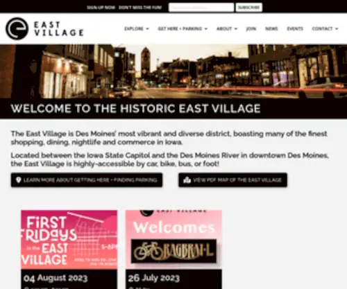 Eastvillagedesmoines.com(The East Village) Screenshot