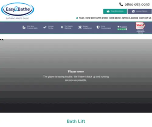Easy2Bathe.co.uk(Bath Lift Aid Easy2bathe) Screenshot