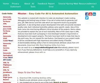Easycodeforall.com(Online Tools For Java/J2EE Developers To Generate Java) Screenshot