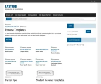 Easyjob.net(The Top Resume Builder) Screenshot