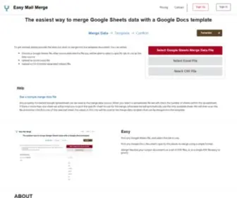 Easymailmerge.com(The easiest way to merge Google Sheets data with a Google Docs template) Screenshot