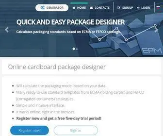 Easypackmaker.com(Online cardboard package designer) Screenshot