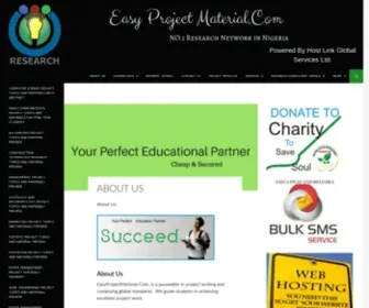 Easyprojectmaterial.com(About Us. this explained what the company) Screenshot