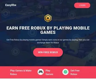 Easyrbx.com(Get Free Robux easily by playing mobile games. Play Our Games) Screenshot