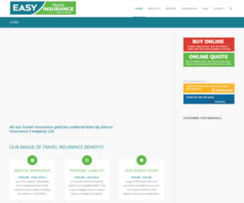 Easytravelinsurance.co.za(Travel Insurance South Africa) Screenshot