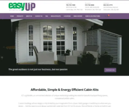 Easyupstructures.com(Cabin Kits And Wooden Home Builder) Screenshot