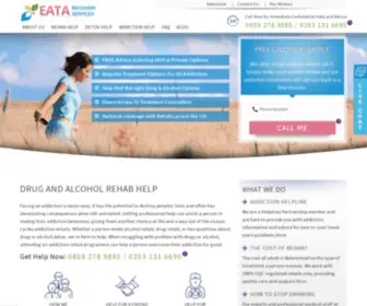 Eata.org.uk(Drug & Alcohol Rehabilitation Nationwide) Screenshot