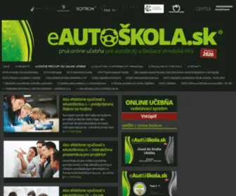 Eautoskola.sk(EAUTOŠKOLA.sk 2022 = prvá online učebňa pre autoškoly a školiace strediská KKV) Screenshot